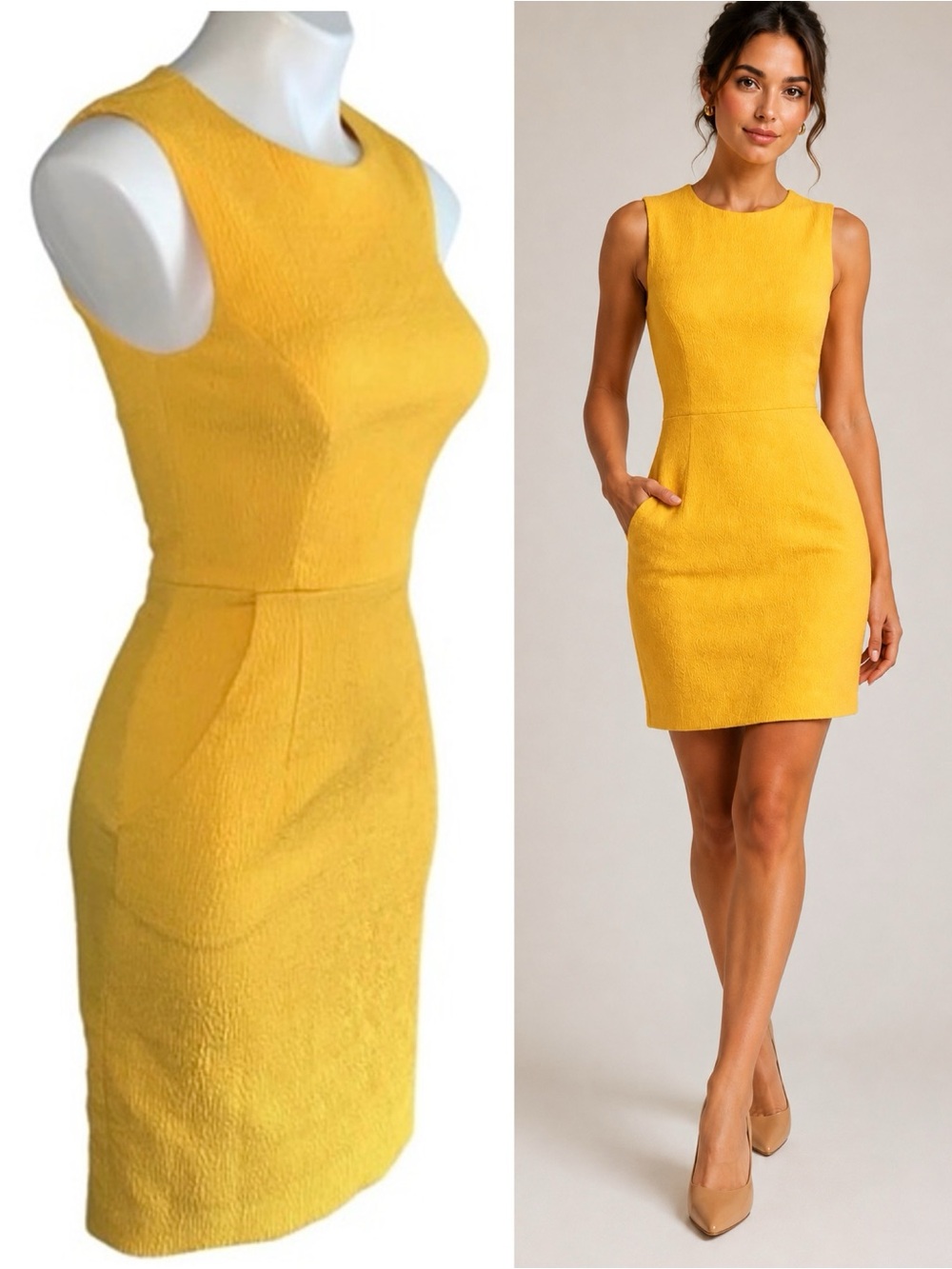 Stunning Rebecca Vallance Crepe Bodycon Fitted Side Pocket Dress